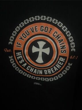 Black Graphic Sweatshirt with Orange & White Circular Emblem